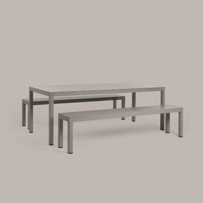 RIO Bench ALU Outdoor Dining Table Set by Nardi Italy