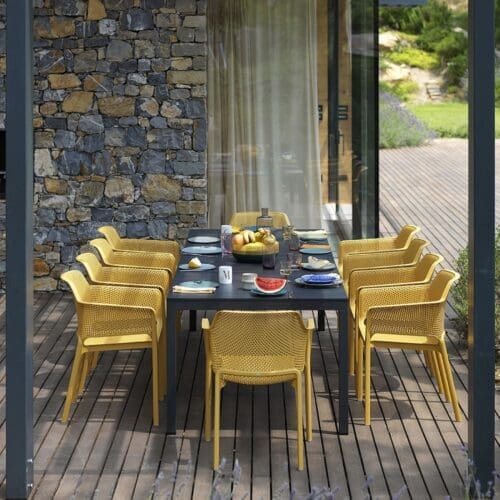NARDI Rio 8-10 Seater Outdoor Dining Set with NET Chairs