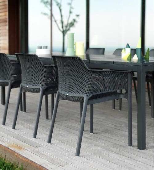 NARDI Rio 6-8 Seater Outdoor Dining Set with NET Chairs