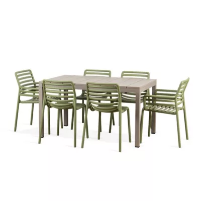 NARDI Rio 6-8 Seater Outdoor Dining Set with Doga Bistrot Chairs