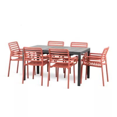 NARDI Rio 6-8 Seater Outdoor Dining Set with Doga Armchairs