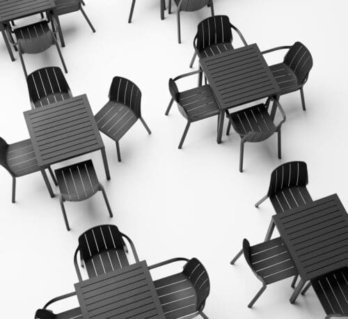 Outdoor 4 Seater Dining Set with Tibernia Armchairs by Nardi Italy